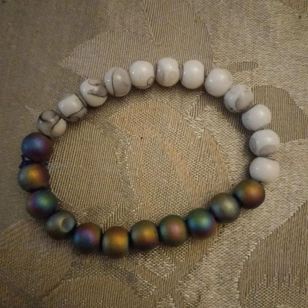 Unisex unique stone and galaxy handmade bracelet